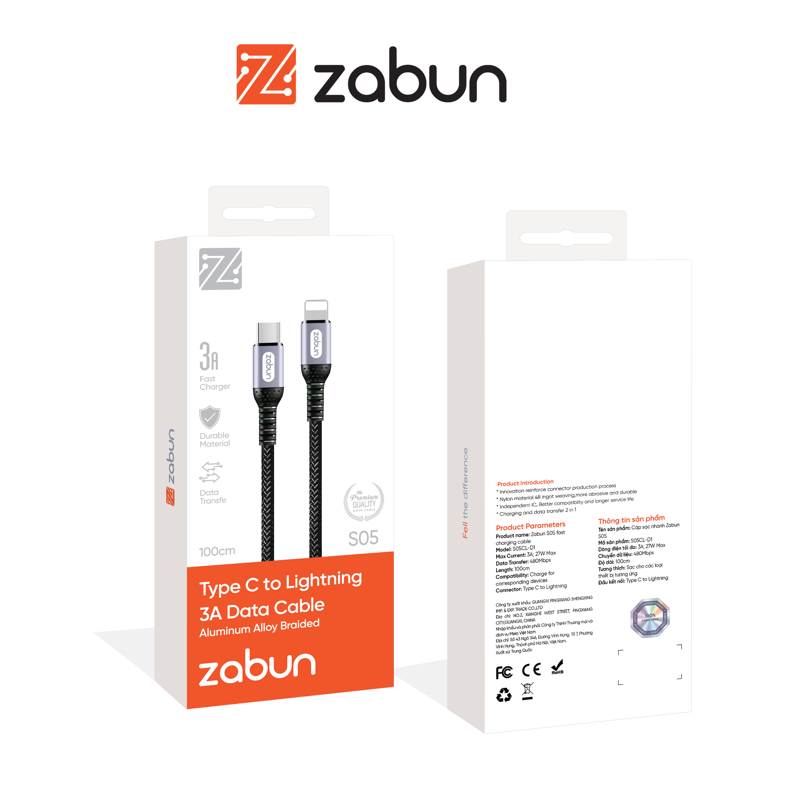 Cáp sạc Zabun  S05 chân Type C- Lightning